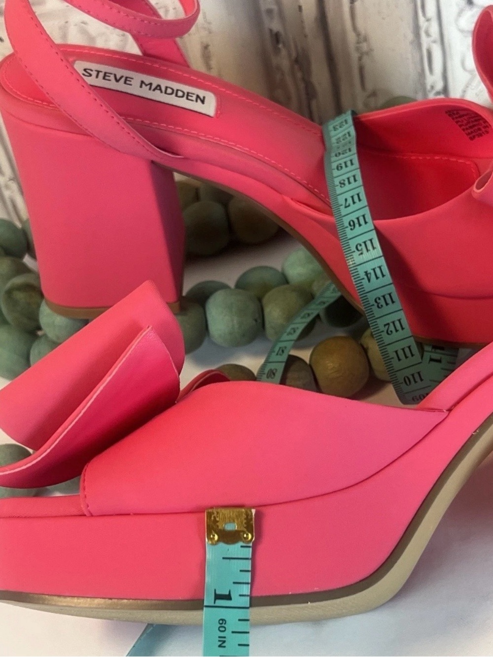 NIB Steve Madden Aerin Satin Platform Heels Rhinestone Bow Pink Sz 8 Barbiecore - Picture 12 of 16
